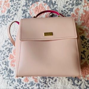 Light pink leather backpack
